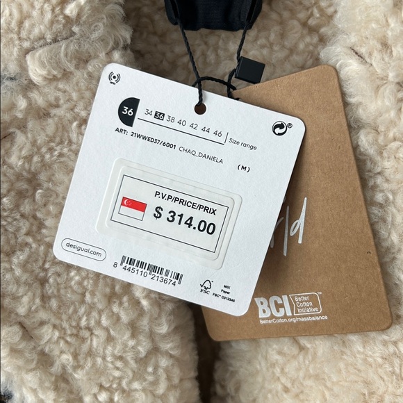 Desigual Daniela Sherpa Lined Denim & Faux Suede Patchwork Jacket EU Size 36 NWT - Picture 8 of 16